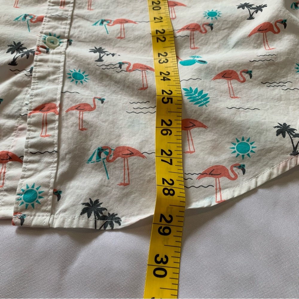 Denim & Flower Men's Flamingo Short Sleeve Large Shirt Summer Preppy Casual - Picture 4 of 6